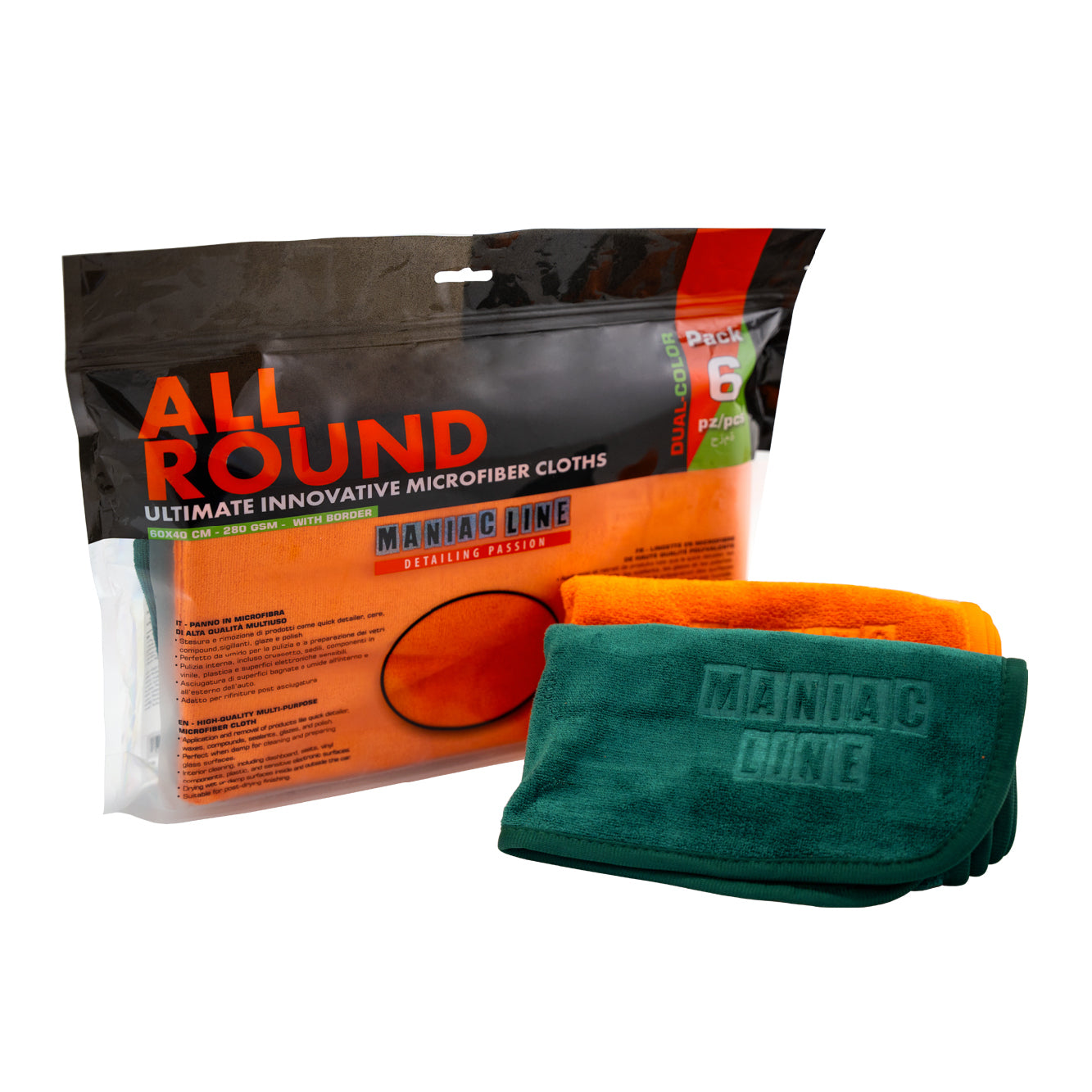PREMIUM MICROFIBER CLOTH - All round towel (6 pcs)