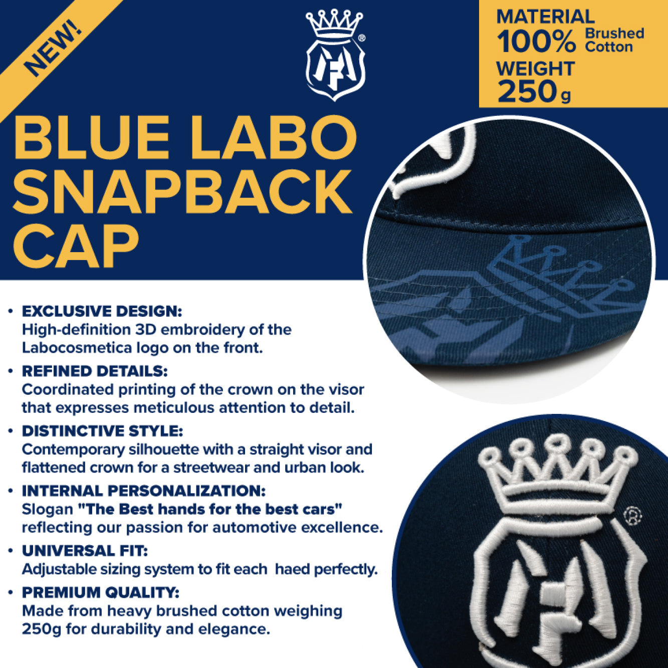 SNAPBACK CAP - Labocosmetica embroidered cap