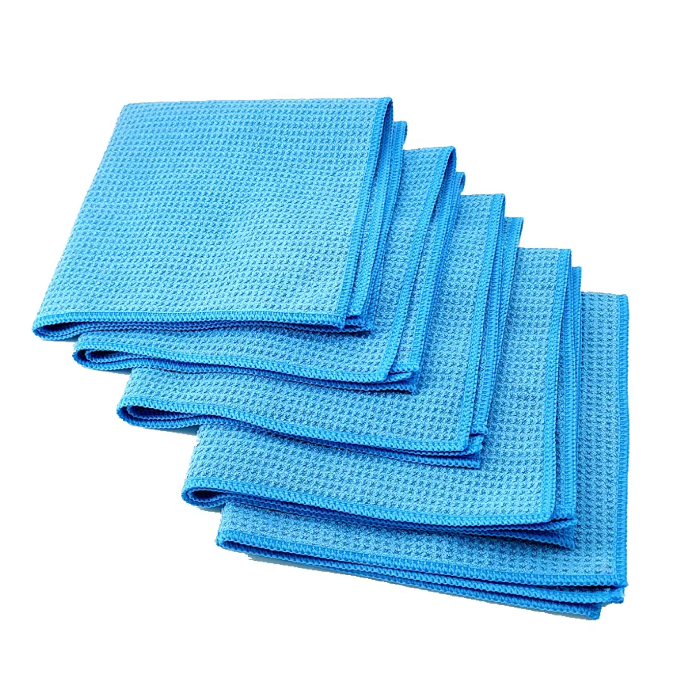 MICROFIBER GLASS TOWEL - Waffle weave cloth 16 x16 (5 pcs)