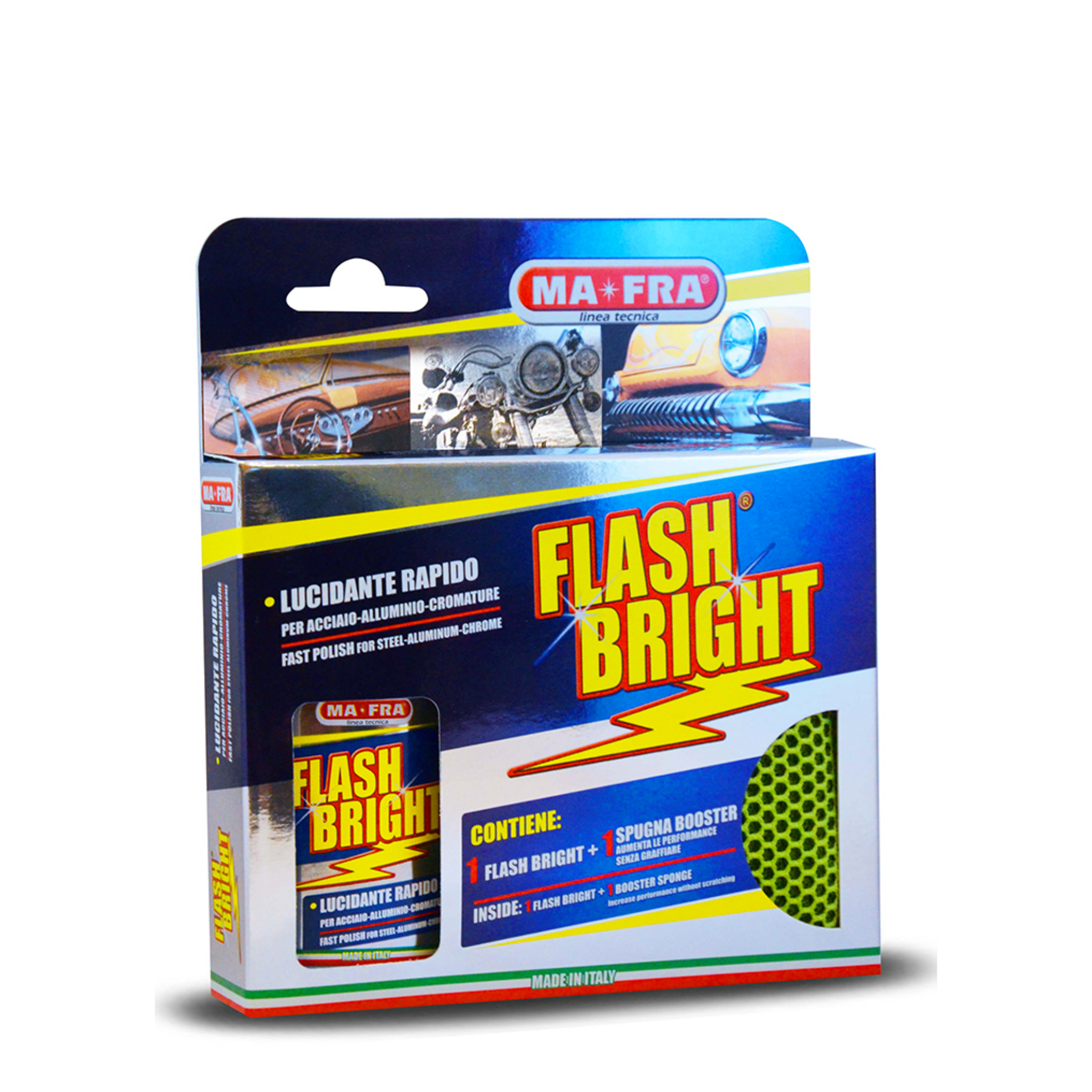 FLASH BRIGHT KIT - Fast polish for steel aluminum & chrome