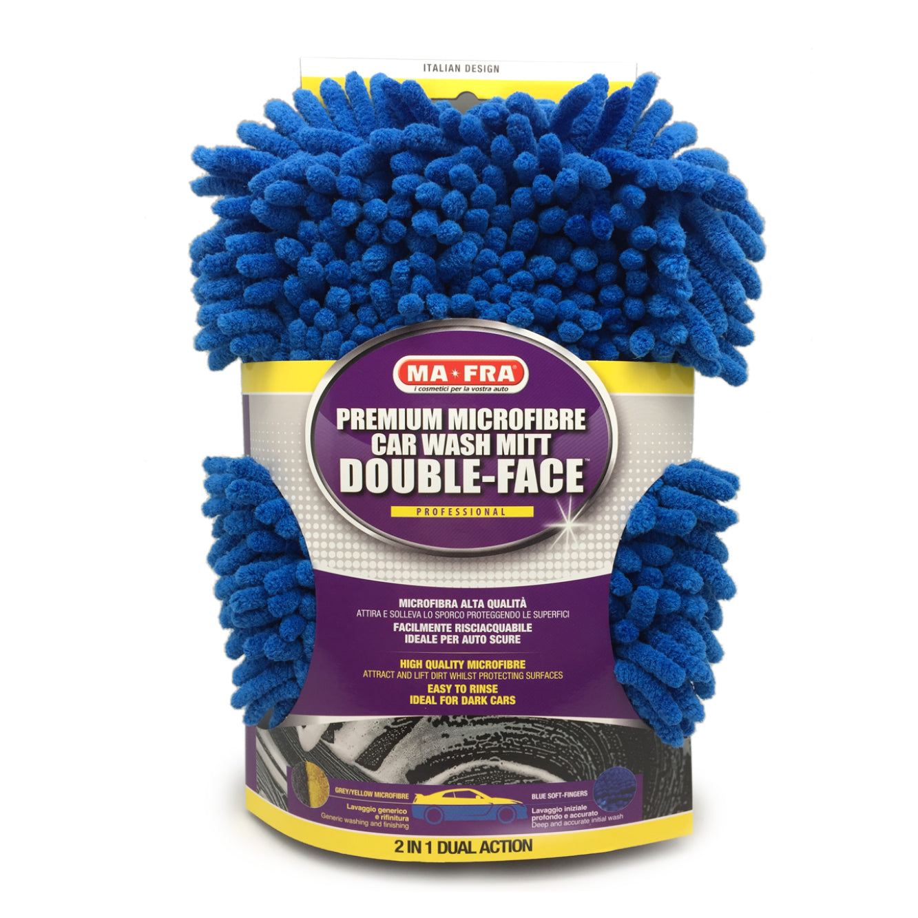PREMIUM WASH MITT - Double face microfiber car wash mitt