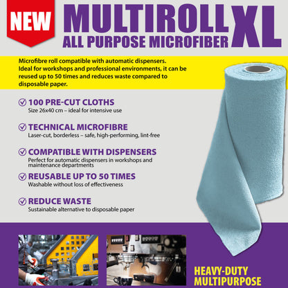 MULTIROLL XL - Rouleau de serviettes microfibre multi-usages (100 mcx)
