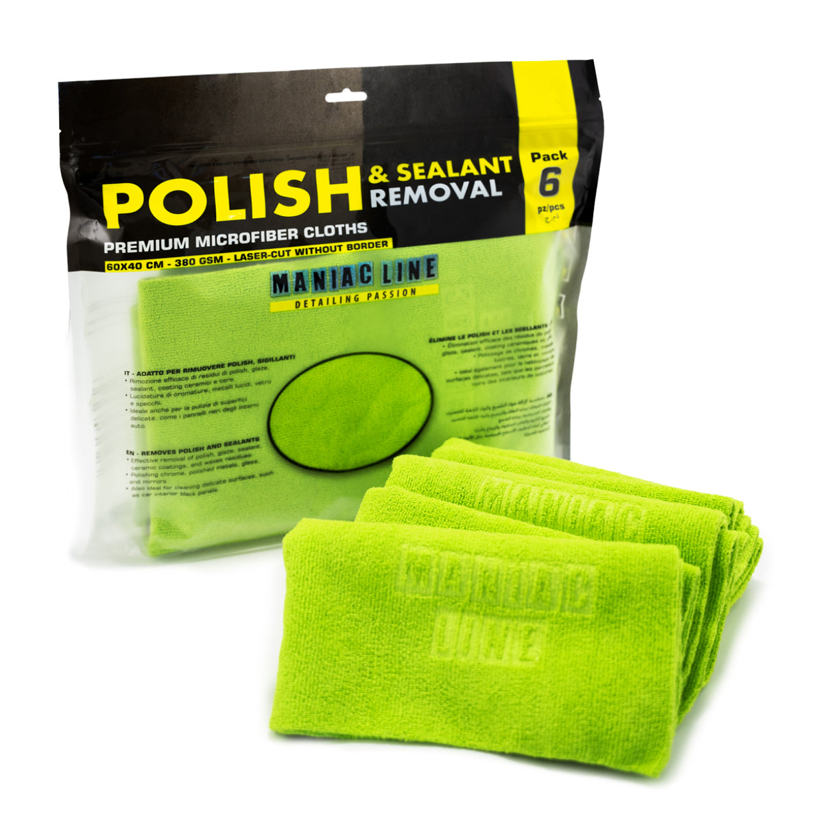 PREMIUM MICROFIBER CLOTH - Polish & sealant removal (6 pcs)